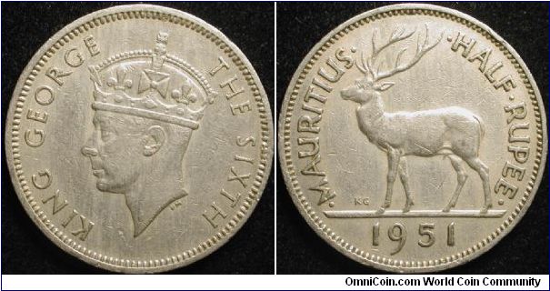 1/2 Rupee
Cu-Ni
George VI