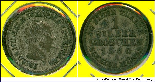 Prussia 1 silber groschen 1860-A