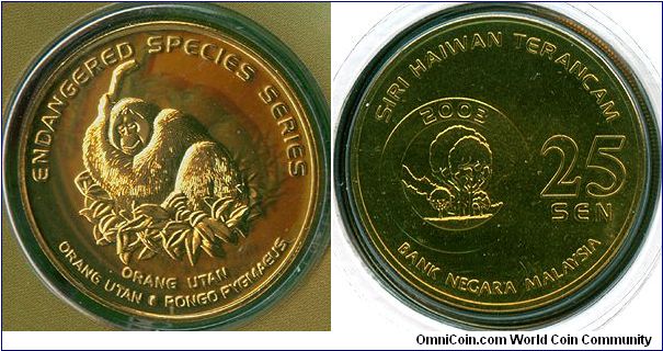 Malaysia 25 sen 2003 - Endangered Species Series 1: Orang Utan