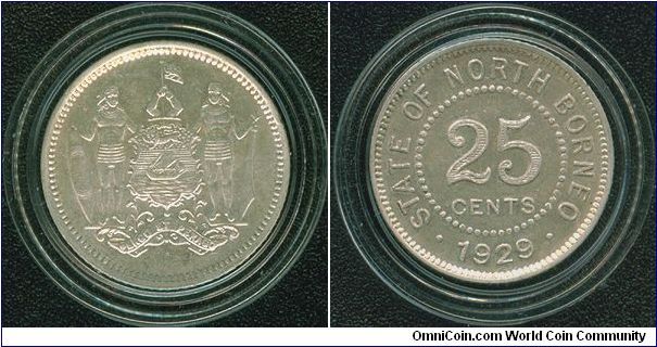 British North Borneo 25 cents 1929-H