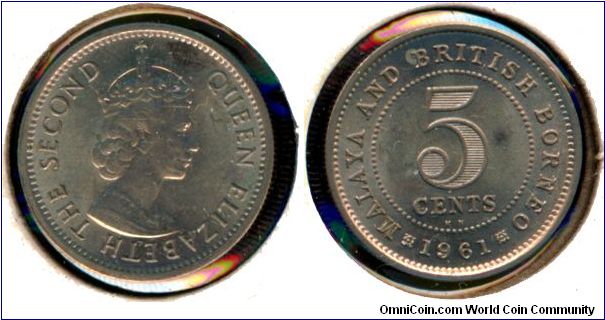 Malaya 5 cents 1961-KN