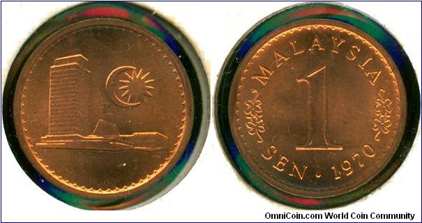 Malaysia 1 sen 1970 - Scarce date