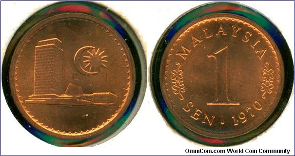 Malaysia 1 sen 1970 - Scarce date