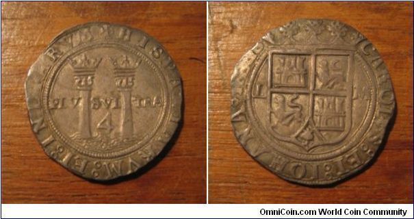 1542 - 1572. Some of the earliest coinage of the New World, these pieces were struck under Spanish colonial authority in Mexico City. Interestingly, these pieces are more round than the irregular shaped coins of less than 100 years later. The coin shown was produced during the first century of operation at the Mexico City mint. During these years production was more closely supervised by Spanish craftsmen with knowledge of European techniques.