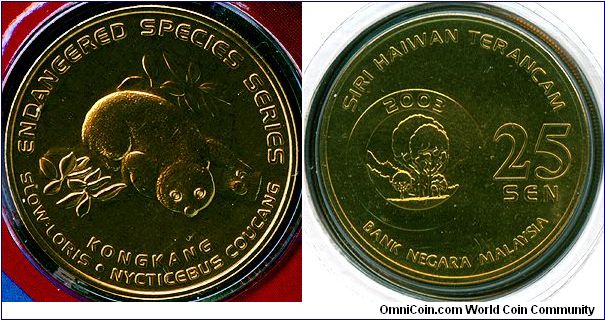 Malaysia 25 sen 2003 - Endangered Species Series 1: Slow Loris