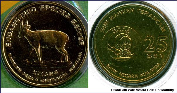 Malaysia 25 sen 2003 - Endangered Species Series 1: Barking Deer