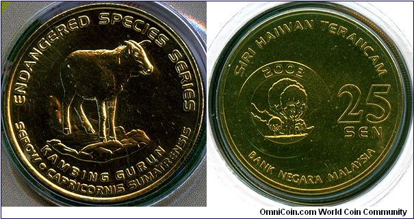 Malaysia 25 sen 2003 - Endangered Species Series 1: Serow