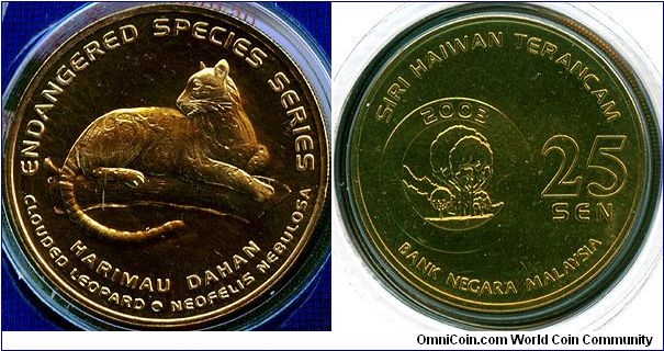 Malaysia 25 sen 2003 - Endangered Species Series 1: Clouded Leopard