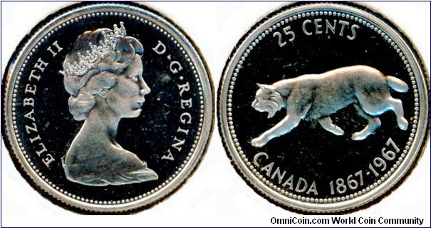 Canada 25 cents 1967 - Centenary, Proof-like