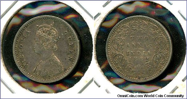 India 2 annas 1862