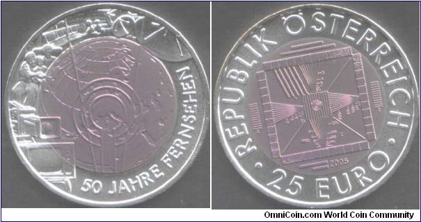 Niobium 25 euro 2005