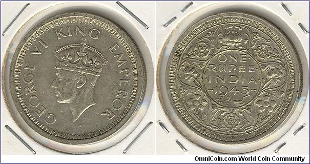 India 1 rupee 1945