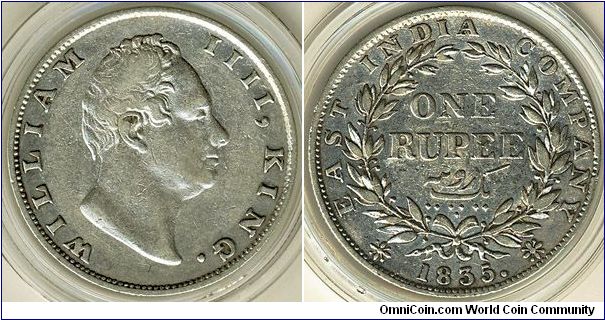 India 1 rupee 1835