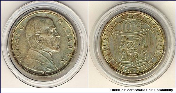 Czechoslovakia 10 korun 1928
