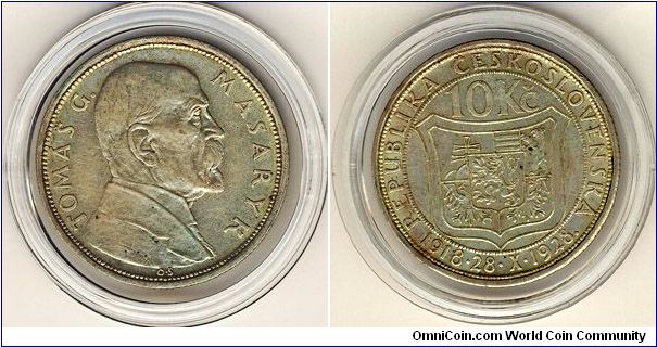 Czechoslovakia 10 korun 1928