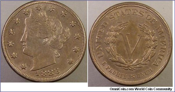 1883 no cents nickel