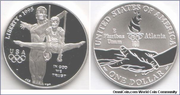 `Gymnastics' proof silver dollar