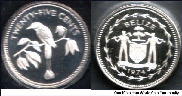 25 cents. From the silver proof set for 1974