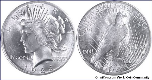 Ever so often I like to sneak in a light side (U.S.) coin or two like this Peace dollar.