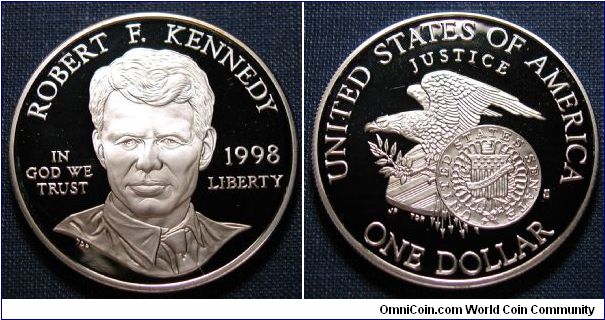 1998-S Robert Kennedy Commemorative Silver Dollar Proof