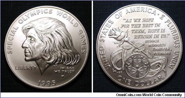 1995-W Special Olympics Commemorative Silver Dollar