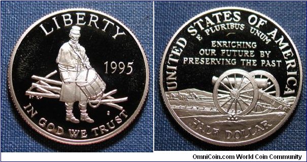 1995-S Civil War Commemorative Half Dollar Proof