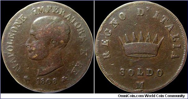 Soldo, Napoleonic Kingdom of Italy.                                                                                                                                                                                                                                                                                                                                                                                                                                                                                 
