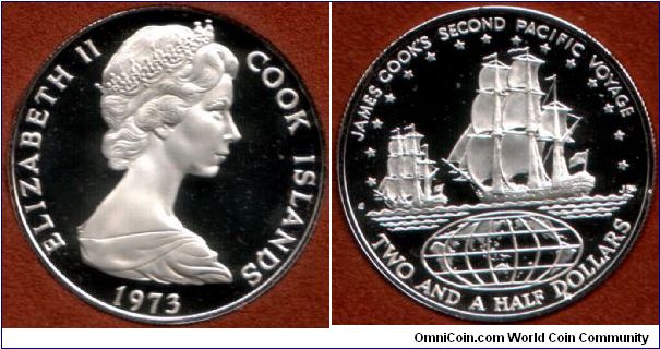 2.5 Dollars silver proof. The obverse is one of the best portraits of Queen Lizzie I have ever seen.