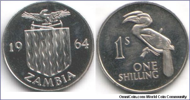 Zambia silver proof 1/- from boxed set.