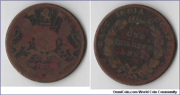 One Quarter Anna.
East India Company.