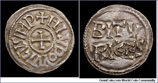 Louis the Pious, Class 2, Mint Name Denier, Bourges.