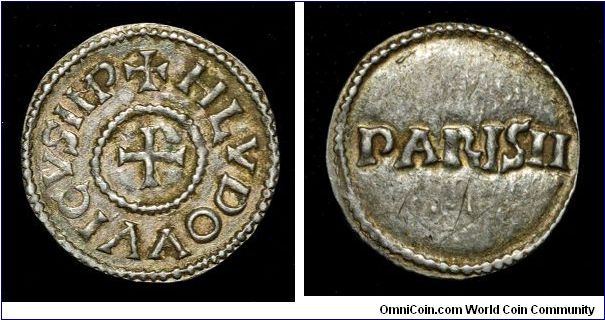 Louis the Pious, Class 2 Mint Name Denier, Paris.