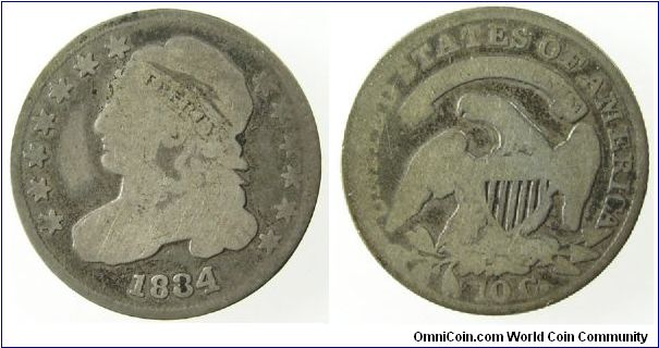 1834 Bust Dime