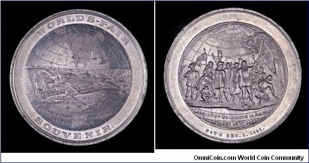 Aluminum Globe Dollar, So-Called Dollar from the World's Columbian Exposition.