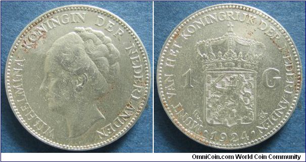 1 gulden, Wilhelmina, 0.720 silver