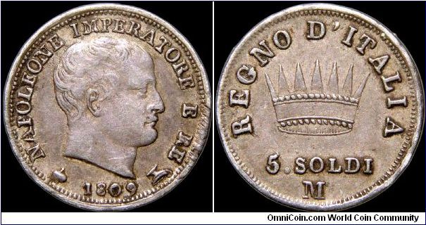 5 Soldi, Napoleonic Kingdom of Italy.                                                                                                                                                                                                                                                                                                                                                                                                                                                                               