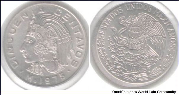 50 Centavos 1975 - Misaligned dies