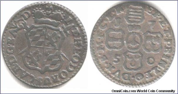 Liege. A copper Liard of Johann Theodore 1750 (variant).