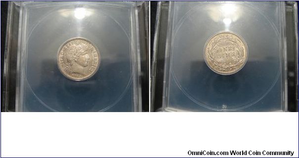 1914 Barber Dime - ANACS AU 58