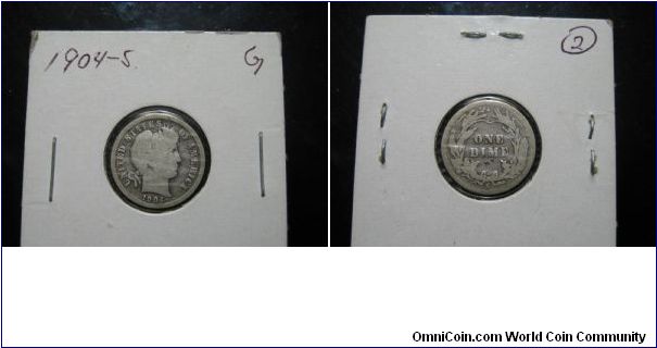 1904 S Barber Dime