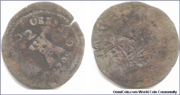 Tournai. Uniface siege coinage 2 sols.