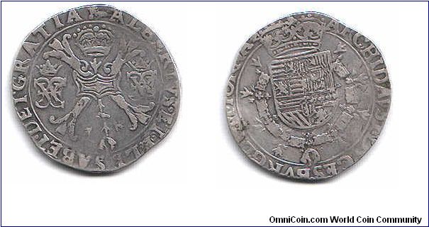 Tournai. Silver patagon of Albert and Isobella