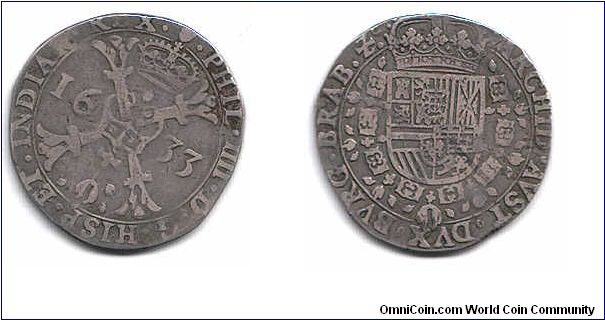 Brabant. Silver patagon of Philip IV