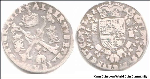 Flanders. Half patagon of Albert and Isobella of Spain. ND, but circa 1600's.