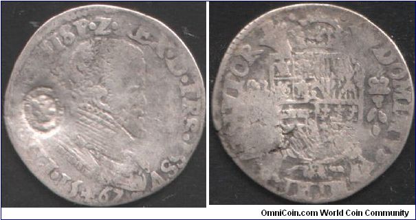 United Netherlands circa 1573. Scarce Lion of Holland counterstamp in oval with pearled border  on a 1567 Spanish Netherlands silver half ducat.