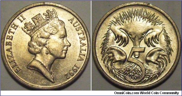Australia 1992 5 cents.