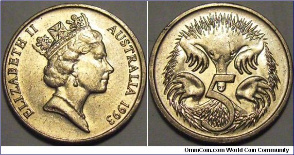 Australia 1993 5 cents.