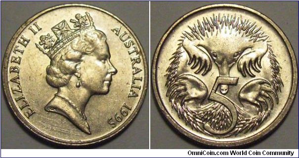 Australia 1995 5 cents.