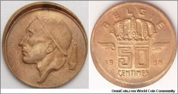 50 Centimes 1958 Dutch Legends - Offcenter with high rim