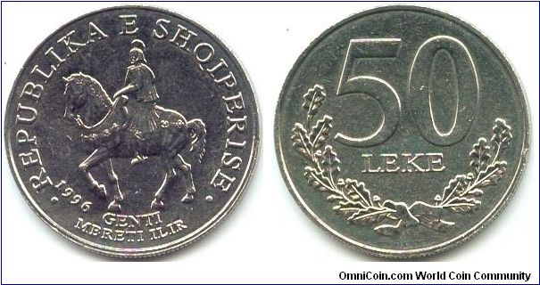 Albania, 50 leke 1996.
Illyrian King Gent.